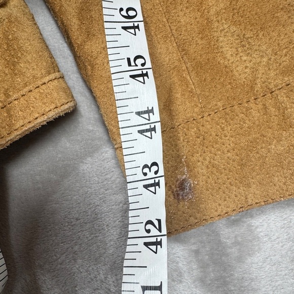 Bernardo Genuine Leather Suede Camel Tan Boho Coastal Cowgirl Jacket Size PM - Picture 9 of 17